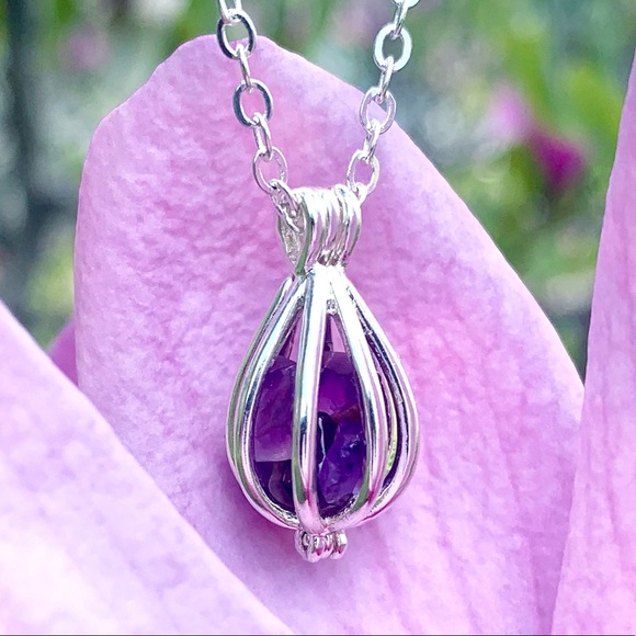 Amethyst Caged Necklace - Picture 6 of 7